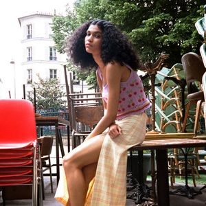 NWT Zara Lavender Cherry Crop Top